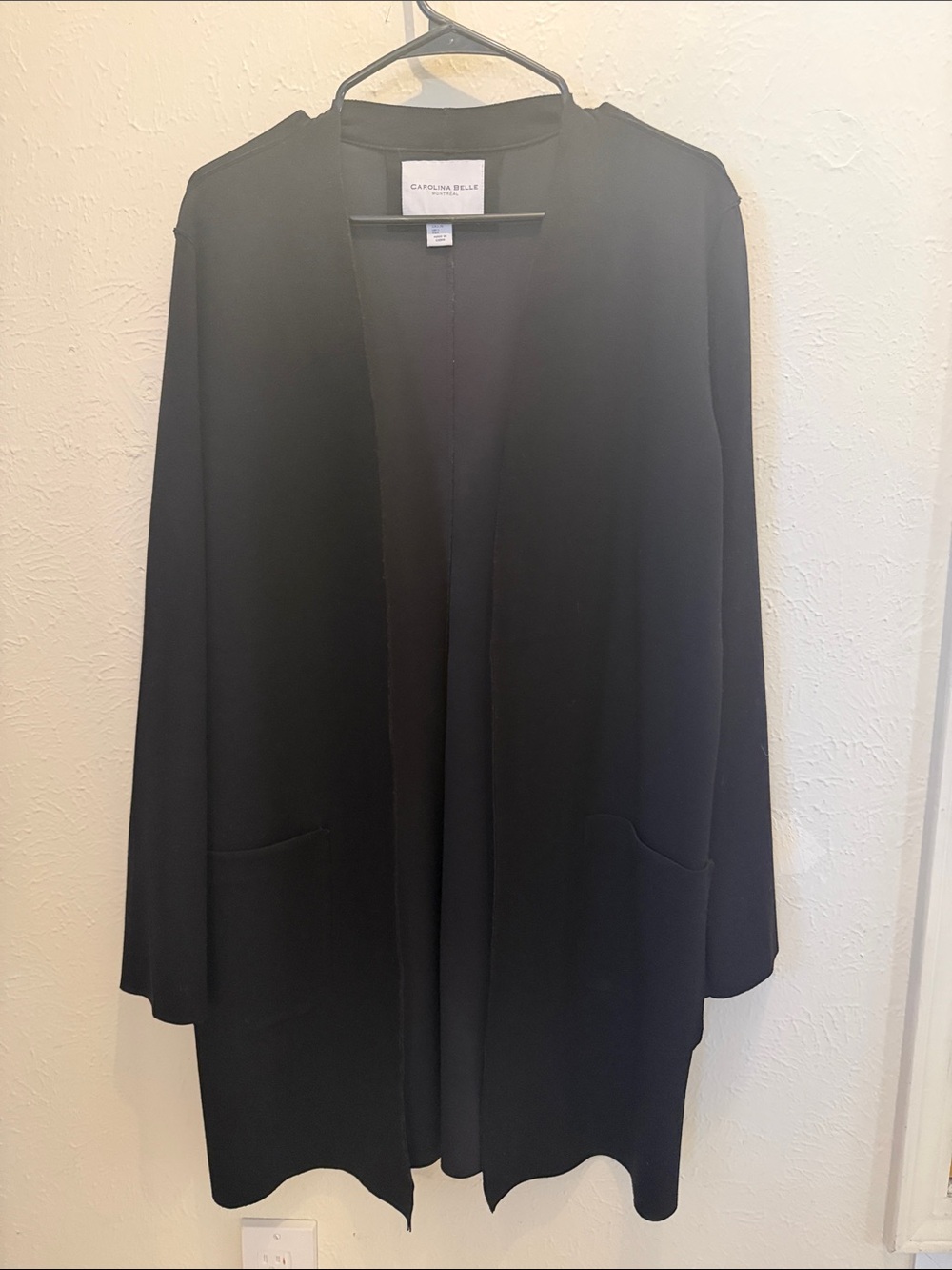 Carolina Belle Black Open-Front Blazer Cardigan